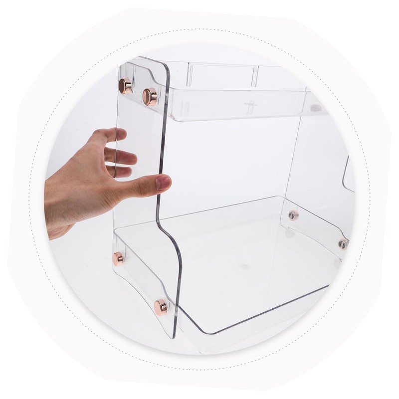 KICHOUSE 2-Tier Cosmetic Storage Organizer Wall-Mounted Vanity Organizer for Bathroom