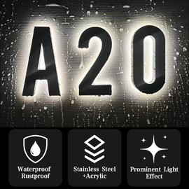 5 Inch Black Backlit House Numbers for Outside (Adapter Not Included) (4)