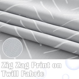 jinchan Extra Long Grey Shower Curtain with White Herringbone Striped Zig Zag Chevron Waterproof Fabric Modern Farmhouse Shower Curtains for Bathroom with 12 Hooks 70x84 Inches
