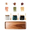Dicunoy 3 Pack Ceramic Salt and Sugar Container, Condiment Jars