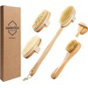SAMEBUTECO Juego de Cepillos Secos 4 en 1 de Madera