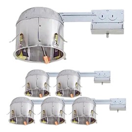 AH Lighting 6 Inch Remodel LED Shallow Housing Recessed Can with Junction Box - Air Tight Seal, IC Rated, UL Listed, Easy Installation, Durable Material - 6 Pack