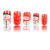 Christmas Press on Nails Red Medium Square Fake Nails with