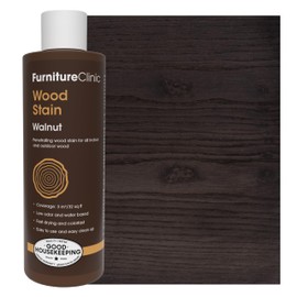 Furniture Clinic Wood Stain | Walnut | Water Based | Fast Drying, Low Odor, & Non-Toxic | for Indoor & Outdoor Furniture and More | Multiple Finishes | (8.5oz / 250ml)