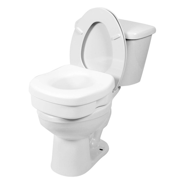 PCP Raised Toilet Seat, 5-Inch Elevated Height Over Commode, Increased Lift to Support Safety Stability and Comfort; Lightweight and Portable