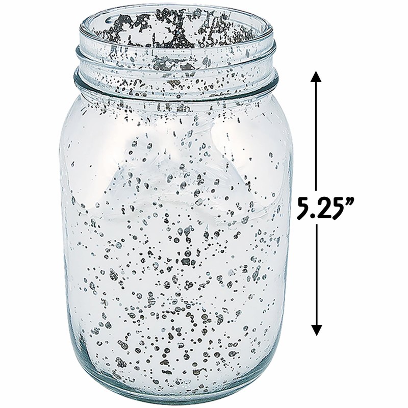 Silver Mercury Glass Mason Jars (bulk set of 12) Wedding