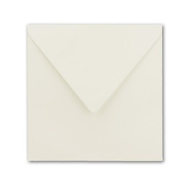 Glüxx-Agent 25 Square Envelopes Natural White 15.5 x 15.5 cm 110 g/m² Wet Seal Postal Envelopes without window ideal for Christmas greeting cards invitations from your