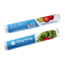 2 Rolls of Cling Film for Food, Suitable for Quaszwia Brands Foil Cutter, Practical Kitchen Film, Essential Cooking Aid for Food Storage & Preparation, 30 cm x 100 m per Roll.