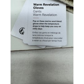 Lululemon Warm Revelation Gloves Ivory Size XL  Wool Blend Unisex SZ Guide Below
