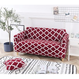 HOOBUY Printed Sofa Cover Stretch Couch Covers Patterned Sofas Seater Slipcovers for 3 Cushion Couch Set (GDH, 3 Seater/Large 2 Seater)