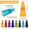 12 Pcs Multicolor Silicone Wine Stoppers With Threaded Seal -