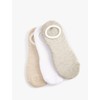 Koton Women 3-Pack No Show Multicoloured Socket Socks Set, ECRU(002)