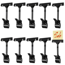aghoer Price Tag Stand Clip, Pack of 10 Price Tag Holder, Plastic Rotating Sign Holder, Rotating Sign Holder, Price Tag Holder, for Shopping Malls, Wet Markets, Supermarkets