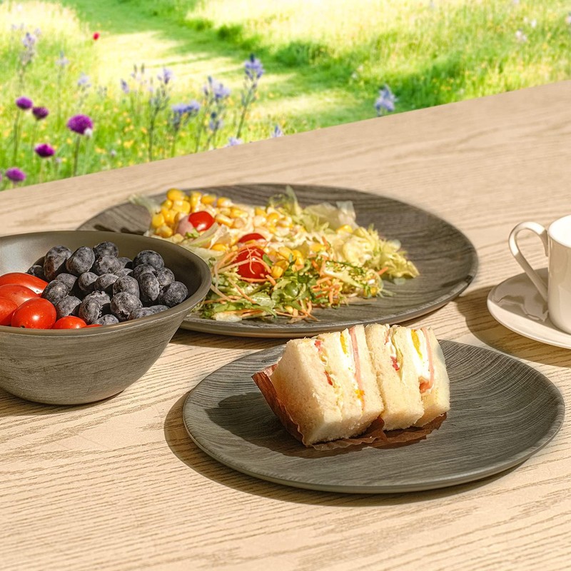 TP 18-Piece Dinnerware Set, Melamine Dishes Set with Bowls and