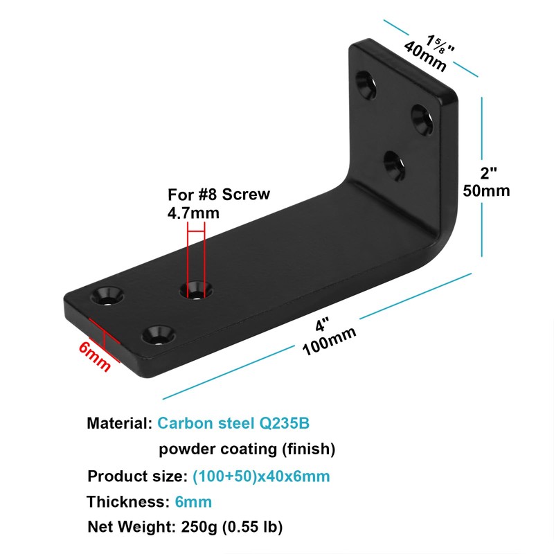 eoere 6 PCS 4" x 2" Heavy Duty Corner Brace