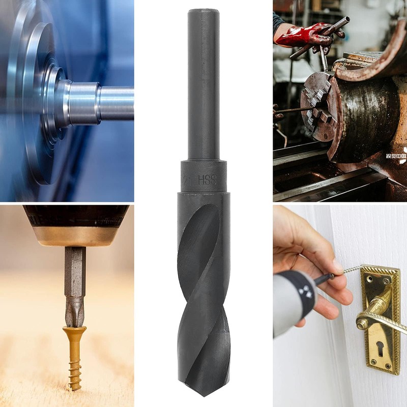 Telituny 1/2 Inch HSS Twist Drill, Drill Diameter Reduced Shank