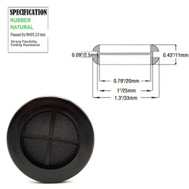 EASYEAH 1 Inch Rubber Grommets for Wiring, 3/4 in ID Double-Sided Rubber Plugs for Round Holes, Firewall Grommet Automotive, Wire Cable Protection for Metal Electric Box, 20 Pcs 20x25 mm, Black