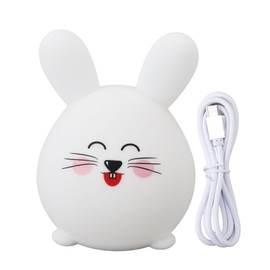 Silicone Night Light Cute Cartoon Mouse USB Rechargeable Tap Control Night Light Nursery Lamp for Bedroom Bedside Desk