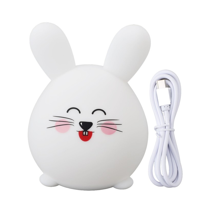 Silicone Night Light Cute Cartoon Mouse USB Rechargeable Tap Control
