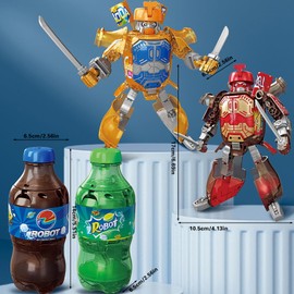 2024 New Beverage Bottles Transformer Robot Toys, Soda Can Transforming Robot Toys for Kids Gift, Creative Soda Deformation Figures for Boys, Birthday Christmas Choice for Boyfriend (red)