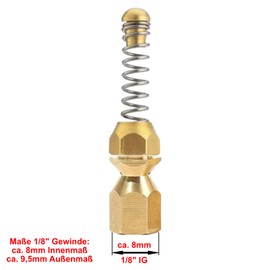 M&M Smartek Pipe Cleaning Nozzle for Kärcher Kränzle Nilfisk etc. Pressure Washer 1/8 Inch 1/4 Inch Spring Spiral Rotating Rigid (Spiral Nozzle with Spring, 1/8 Inch)