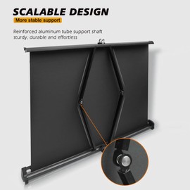 Tecdigbo 50 Inch Projector Screen Pull Down, 16:9 Projector Screen Retractable Tabletop Screen Tripod Stand for Home Theater Meeting Room, School Indoor Outdoor Ceiling Wall Mount Upgrade