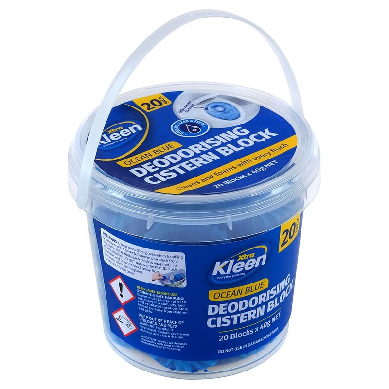 Xtra Kleen Toilet Deodorising Cistern Blocks, Ocean Blue, 40 g