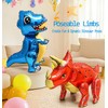 LilyZheng 5-Pack 3D Dinosaur Balloons Self-Standing Foil Balloons Inflatable Dino