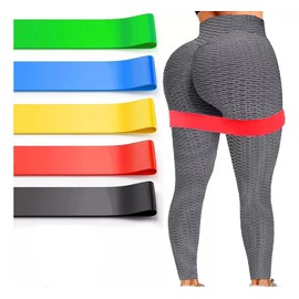 Generic Lecute 5 Bandas de Resistencia Ligas Ejercicio Gimnasio Pilates Elasticas Yoga Gym Fitness Deportivas Gluteo Tonificacion Hip Thrust Entrenamiento en Casa Fisioterapia Pack 5pzs