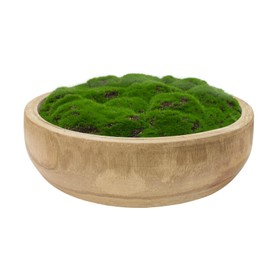 NAHARO Moss Wood Bowl, Natural Round Decorative Dough Bowl, Artificial Moss Centerpiece for Wedding Table, Home Decoration, Living Room, Office, No Maintenance