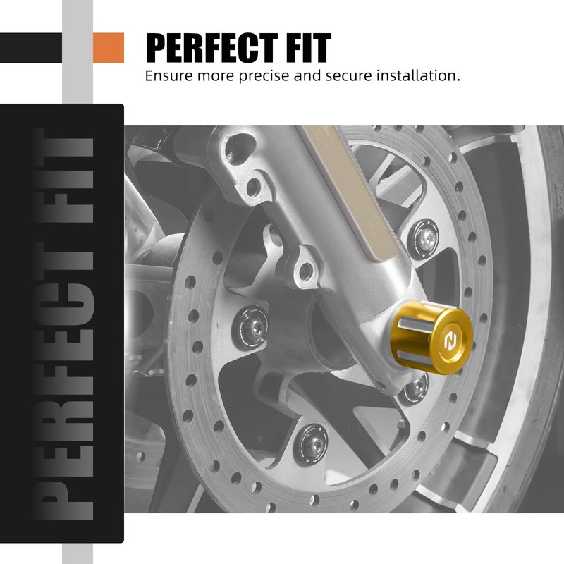 NICECNC Gold Aluminum Front Hub Cover Front Axle Nut Covers