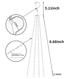 MRRCYUR Chain for Hanging Plants,24 Inch Plant Hanging Chain for Bird Feeder Chain Lanterns LED Aquarium Lights Hanging Chain Pot (Pack of 1)