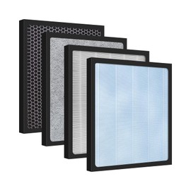 2 Packs Replacement Filter Compatible with HSP001 Filter Replacement,4-in-2 filters of H13 True HEPA Filter with Activated Carbon Pre-Filter