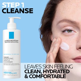La Roche-Posay Toleriane Hydrating Gentle Cleanser with Travel Size Mini Double Repair Moisturizer