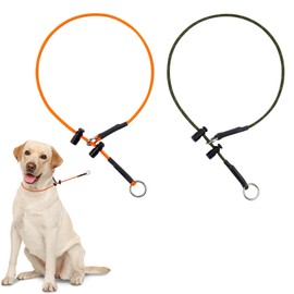 Dog Slip Collar Training Dog Collar- 18'' Thin No Pull Round Collar with 2 Adjustable Stoppers Reflective 42mm 1000LB Show Collar Dog Collar Army Green and Orange