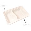 [12 Pack] 2 Compartment Rectangular BPA Free Reusable Meal Prep-