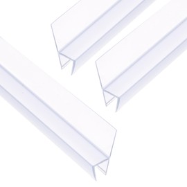 uxcell Shower Door Side Seal, H-Type Shower Door Sweep for 5/16" Glass 78.5" Long (15.7" x 5 Pcs), 3 Section Segmented Frameless Glass Door Seal Strip, Stop Shower Leaks, Clear