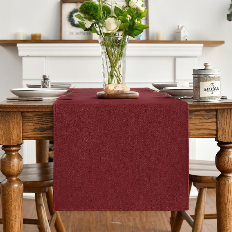 Artoid Mode Red Christmas Table Runner, Seasonal Fall Winter Machine