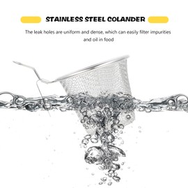 LIFKOME Stainless Steel Colander Dumpling Strainer Fine Mesh Colander Hot Pot Strainer Scoops Chinese Japanese Noodle Strainer Mesh Food Strainer Filter Spoon Noodle Strainer Basket