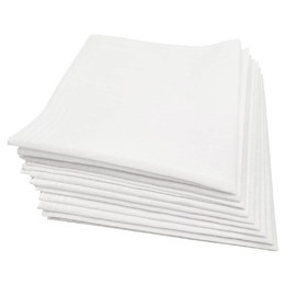 OnlyBee Men's 5/10/20 Large 36cm Square Handkerchiefs (White, Pack of 5)