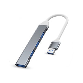 Mini USB Hub Extensions, 4 Port USB 3.0 Hub Expander, 2.0 Hub, USB Adapter Station, Ultra Slim Portable Data Hub USB Splitter Aluminum Applicable for Laptop, iMac Pro, MacBook Air, Mac, Notebook PC