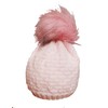 Baby Pink Girls Crochet Knitted Plain Bobble Hat - Fully