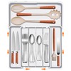Spaclear Adjustable Kitchen Utensil Organizer Plastic Silverware Drawer Organizer, Expandable