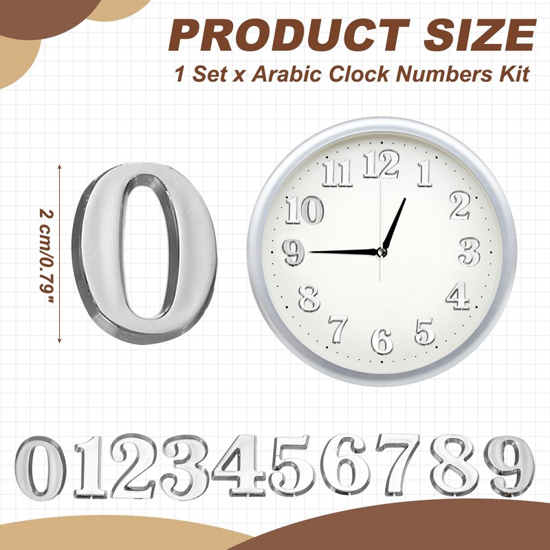 sourcing map 1 Set Clock Numbers, Arabic Clock Numbers Kit