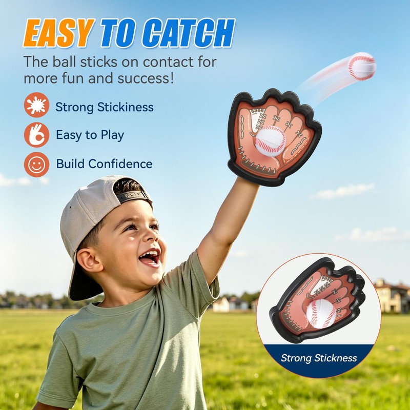 JoyCat Toss and Catch Ball Game for Kids, 4-Pack Sticky