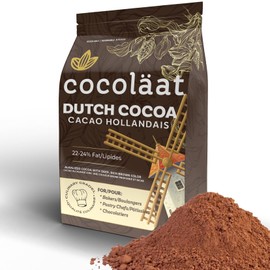 Cocoläat European Style Dutch Cocoa Powder | Culinary Grade for Bakers, Pastry Chefs, & Chocolatiers | Dark and Rich With High 22/24% Cocoa Butter | Resealable Pouch | 12 oz, 340 g