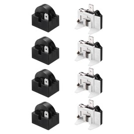 sourcing map 4 Set PTC Refrigerator Starter Relay 4.7 Ohm 1 Pin and 1/2HP Freezer Overload Protector for Fridge Cooler Compressor