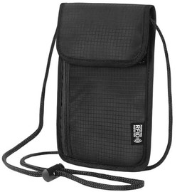 5.5" L x 7.9" W Travel Neck Wallet  RFID Blocking Passport Holder Security Lightweight Pouch Gifts for Women Men(Gary) - Color: Black