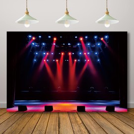 Rcoaror Theater Stage Photography Background Spotlight Backdrop Concert Live Photoshoot Backgrounds Drama Music Show Superstar Carnival Band Musicians Night Scenic Party Supplies 71X47inch