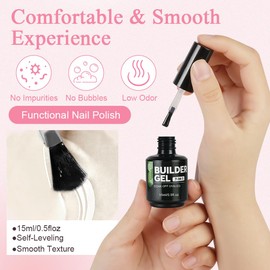 BUTBU UV Nagellack 15ml, 7 in 1 Builder-Gel Nägel, uv Lack gel Nageldesign, LED Soak Off Manicure Lacquer Varnish, Verstärkungsgel Nagelkleber für Nagelverlängerung, Nagelreparatur und Nagelformung